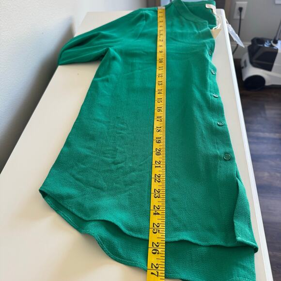 NWT Kelly Green Blouse Button Down Office Business Casual Work Career Holiday - Picture 9 of 11